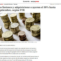 Las fusiones y adquisiciones cayeron el 10% hasta septiembre, segn TTR